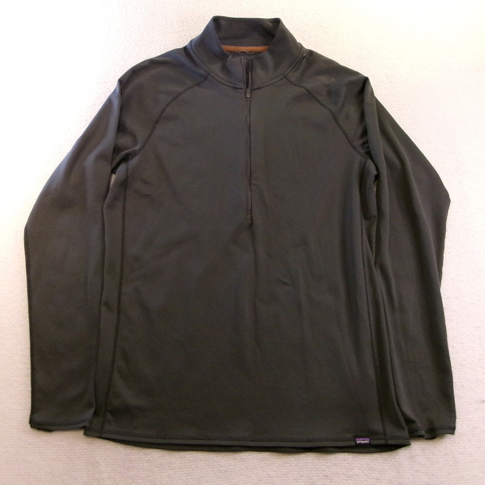 Patagonia Mens‎ L Capilene Midweight 1/4 Zip Baselayer Gray
